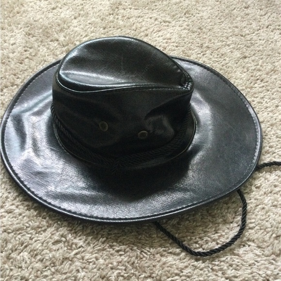 Men’s Faux Leather Cowboy Hat - Picture 4 of 16